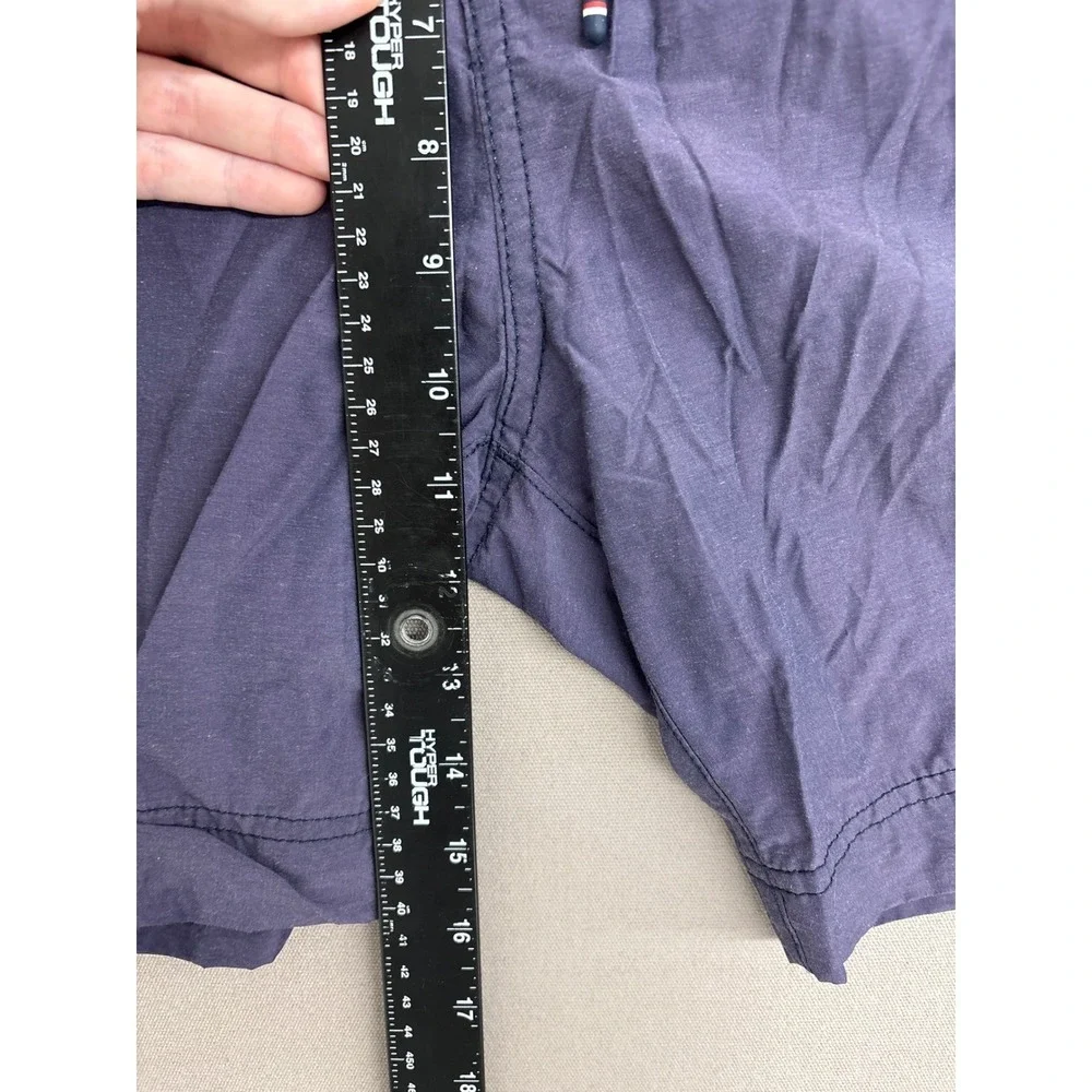 Tommy Hilfiger Mens Navy Blue Colorblock Logo Board Shorts Swim Trunks Large